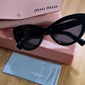 Miu Miu Black Cat-Eye Sunglasses